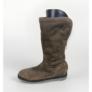 Aquatalia Marvin K Chelsea Suede Fold Cuff Boots 9.5 Women Brown Faux Fur $382